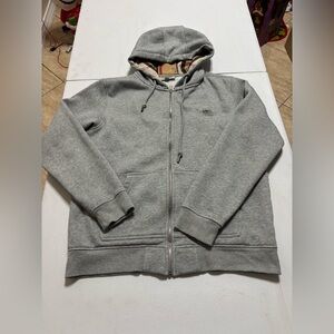 Used Burberry Brit Nova Check Lined Full Zip Hoodie Sz XL READ